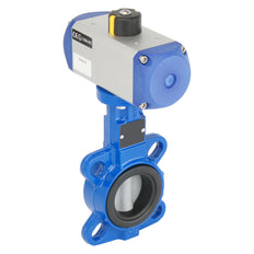 Válvula de mariposa neumática wafer DN40 (1-1/2 pulgadas) GGG40-Acero inoxidable-FKM Doble efecto - BFLW
