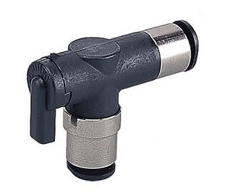 válvula de bola de 2 vías con codo de unión 6mm - 6mm Serie 10