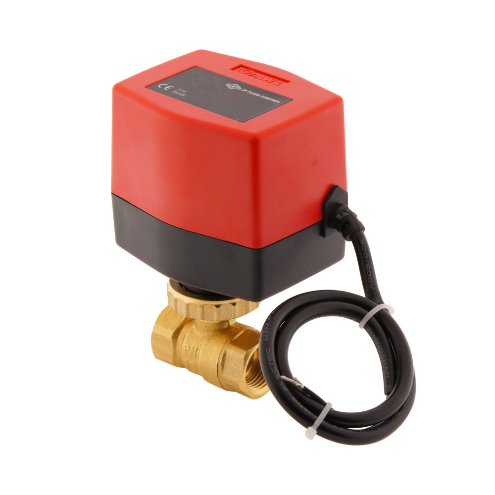 Válvula de bola electrica BW2 1/2'' 2 vías 24V DC 3 puntos