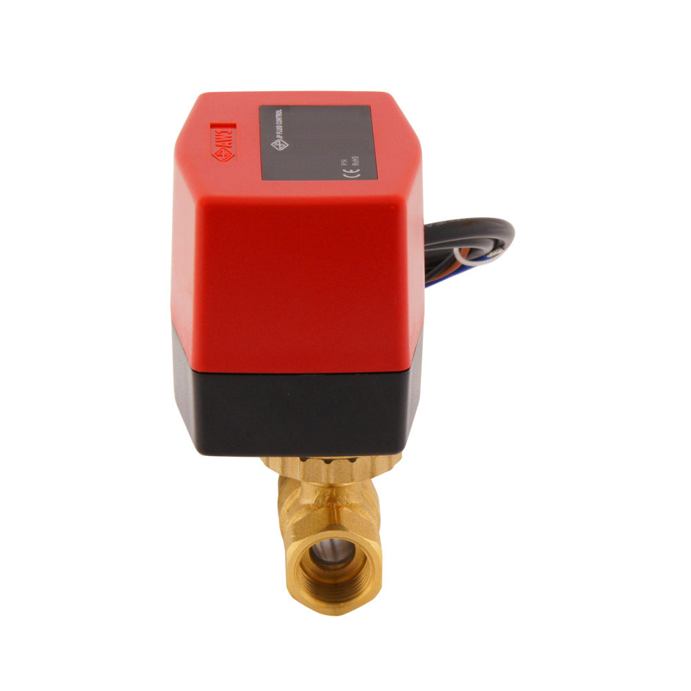 Válvula de bola electrica BW2 1/2'' 2 vías 12V DC 3 puntos