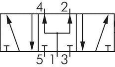 NPT 1/4'' 24V DC 5/3 vías Válvula de solenoide de presión central 3-8bar MVSC