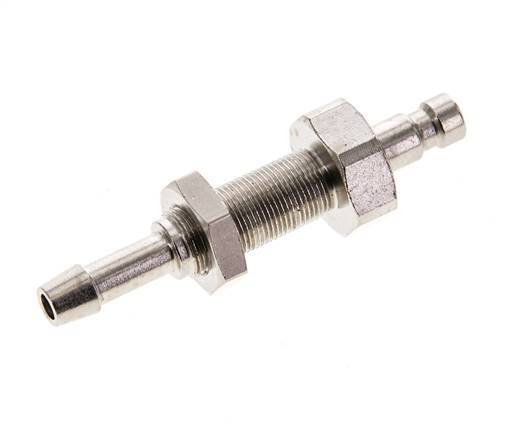 Nickel-plated Brass DN 2.7 (Micro) Air Coupling Plug 4 mm Hose Pillar Bulkhead