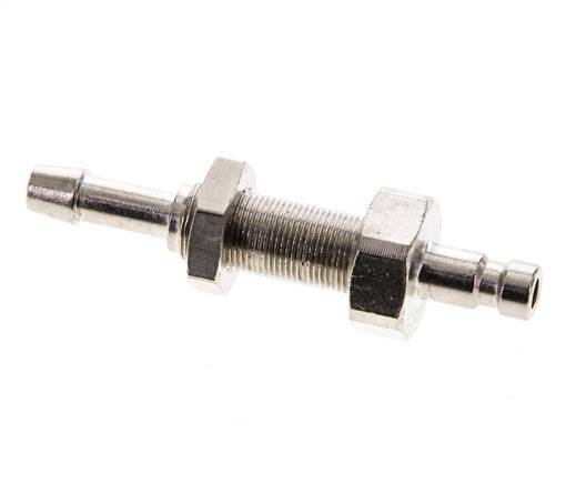 Nickel-plated Brass DN 2.7 (Micro) Air Coupling Plug 4 mm Hose Pillar Bulkhead
