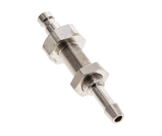 Nickel-plated Brass DN 2.7 (Micro) Air Coupling Plug 4 mm Hose Pillar Bulkhead