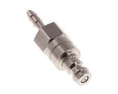 Acero inoxidable DN 5 Enchufe de acoplamiento de aire 4 mm Pilar de manguera Doble cierre