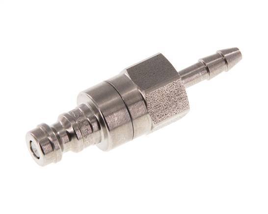 Acero inoxidable DN 5 Enchufe de acoplamiento de aire 4 mm Pilar de manguera Doble cierre
