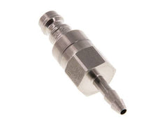 Acero inoxidable DN 5 Enchufe de acoplamiento de aire 4 mm Pilar de manguera Doble cierre