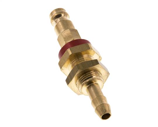 Tapón de anclaje de aire de latón DN 5 codificado en rojo Mampara de pilar de manguera de 6 mm