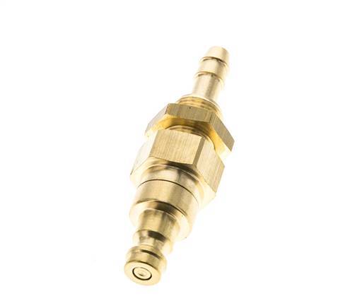 Latón DN 5 Acoplamiento de aire Tapón de 6 mm Pilar de manguera Mampara de cierre doble