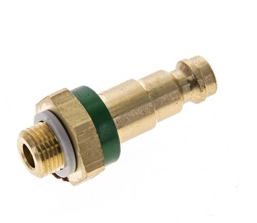 Enchufe de latón DN 5 codificado en verde para acoplamiento de aire G 1/8 pulgadas macho