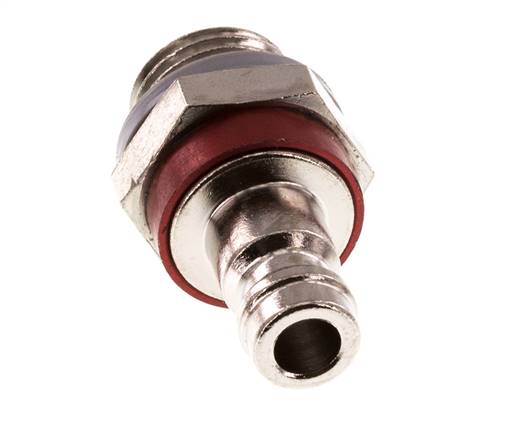 Latón niquelado DN 5 Acoplamiento de aire rojo Enchufe G 1/4 pulgadas Macho