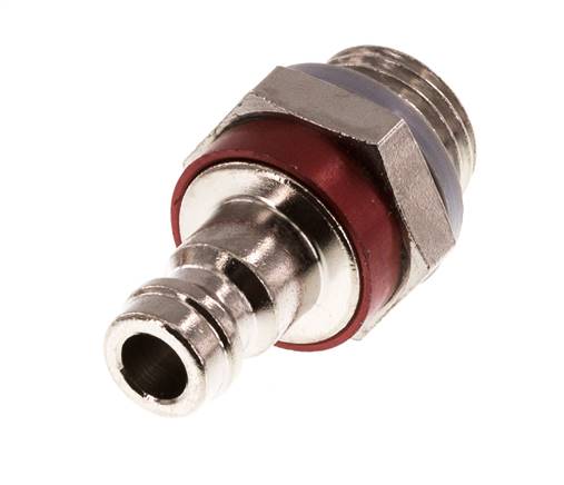 Latón niquelado DN 5 Acoplamiento de aire rojo Enchufe G 1/4 pulgadas Macho
