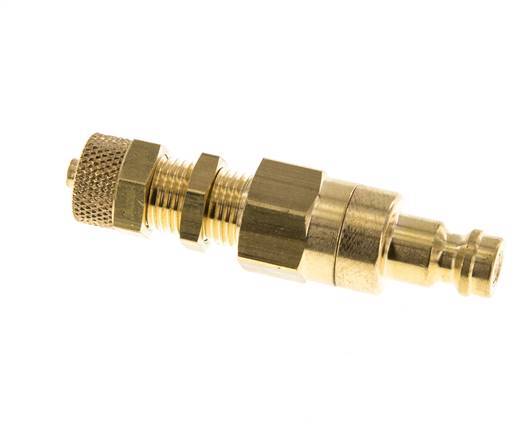 Latón DN 5 Acoplamiento de Aire Tapón 4x6 mm Tuerca de Unión Mampara Doble Cierre