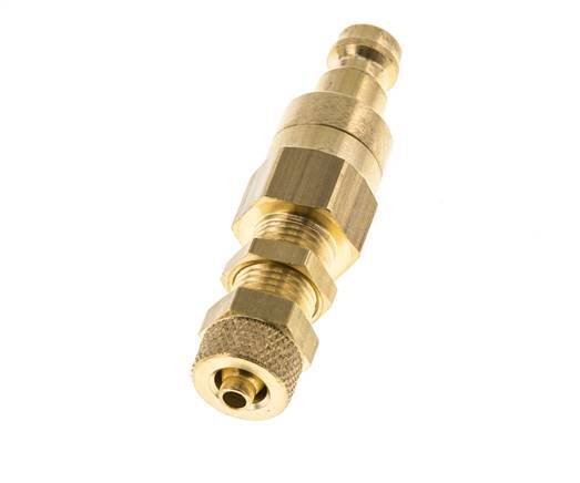 Latón DN 5 Acoplamiento de Aire Tapón 4x6 mm Tuerca de Unión Mampara Doble Cierre