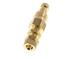 Latón DN 5 Acoplamiento de Aire Tapón 4x6 mm Tuerca de Unión Mampara Doble Cierre