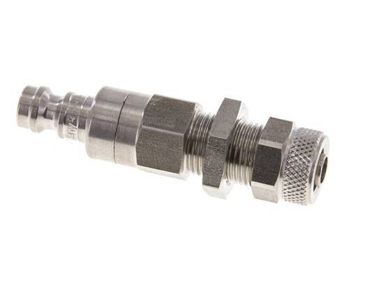 Acero inoxidable DN 5 Acoplamiento de aire Tapón Tuerca de unión 6x8 mm Pasamuros Cierre doble