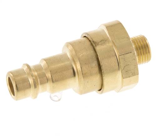 Acoplamiento de aire de latón DN 7.2 (Euro) Enchufe G 1/8 pulgadas macho con válvula de retención