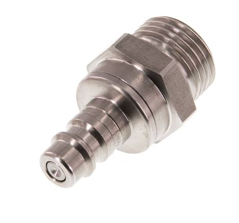 Acero inoxidable DN 7.2 (Euro) Enchufe de acoplamiento de aire G 1/2 pulgada macho de doble cierre
