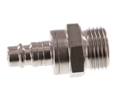 Acero inoxidable DN 7.2 (Euro) Enchufe de acoplamiento de aire G 1/2 pulgada macho de doble cierre