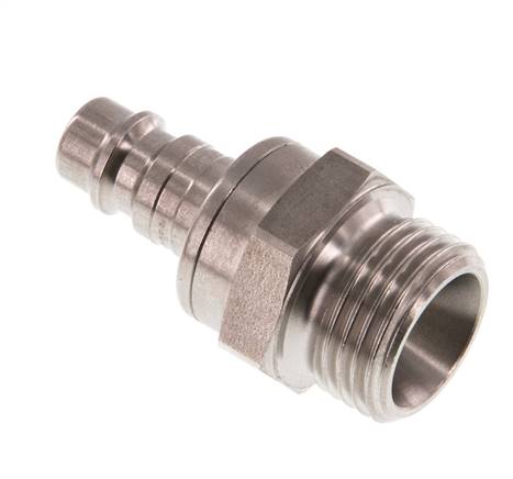 Acero inoxidable DN 7.2 (Euro) Enchufe de acoplamiento de aire G 1/2 pulgada macho de doble cierre