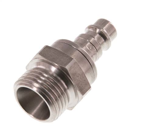 Acero inoxidable DN 7.2 (Euro) Enchufe de acoplamiento de aire G 1/2 pulgada macho de doble cierre