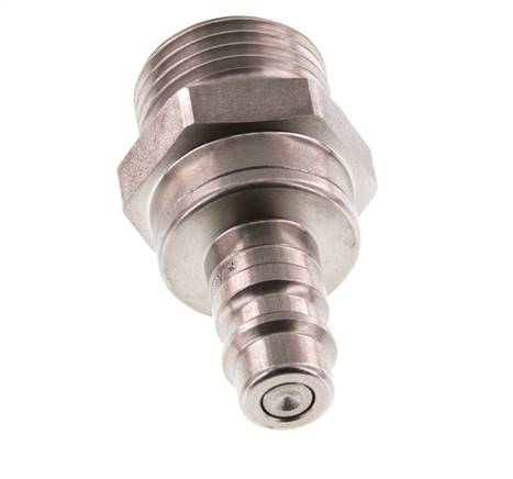 Acero inoxidable DN 7.2 (Euro) Enchufe de acoplamiento de aire G 1/2 pulgada macho de doble cierre