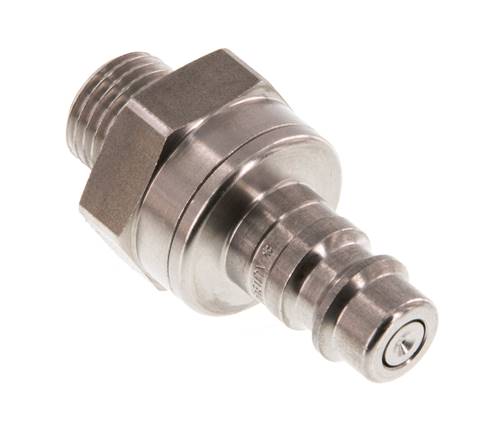 Acero inoxidable DN 7.2 (Euro) Enchufe de acoplamiento de aire G 1/4 pulgadas macho de doble cierre