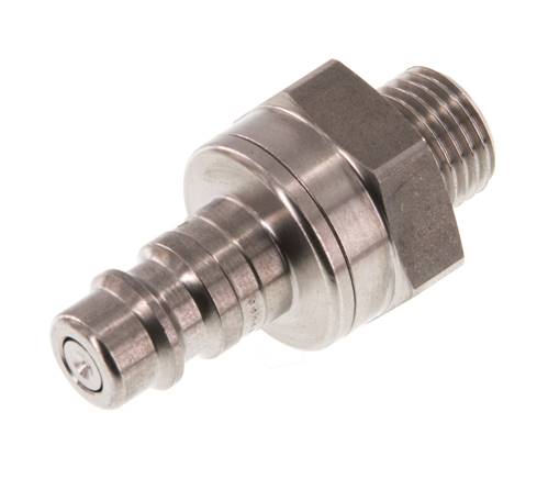Acero inoxidable DN 7.2 (Euro) Enchufe de acoplamiento de aire G 1/4 pulgadas macho de doble cierre
