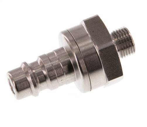 Acero inoxidable DN 7.2 (Euro) Enchufe de acoplamiento de aire G 1/8 pulgadas macho de doble cierre