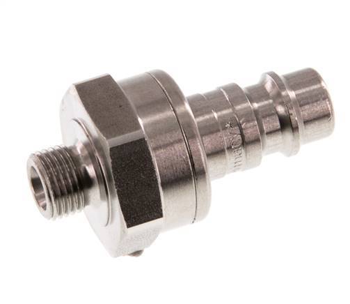 Acero inoxidable DN 7.2 (Euro) Enchufe de acoplamiento de aire G 1/8 pulgadas macho de doble cierre