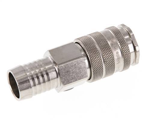 Nickel-plated Brass DN 10 Air Coupling Socket 19 mm Hose Pillar