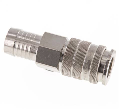 Nickel-plated Brass DN 10 Air Coupling Socket 19 mm Hose Pillar