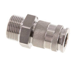 Acoplamiento de aire de acero inoxidable DN 10 Enchufe G 3/4 de pulgada macho de doble cierre