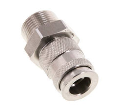 Acoplamiento de aire de acero inoxidable DN 10 Enchufe G 3/4 de pulgada macho de doble cierre