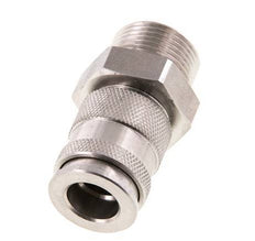 Acoplamiento de aire de acero inoxidable DN 10 Enchufe G 3/4 de pulgada macho de doble cierre