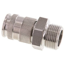 Acoplamiento de aire de acero inoxidable DN 10 Enchufe G 3/4 de pulgada macho de doble cierre
