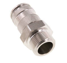 Acoplamiento de aire de acero inoxidable DN 10 Enchufe G 3/4 de pulgada macho de doble cierre