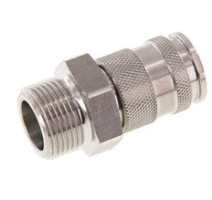 Acoplamiento de aire de acero inoxidable DN 10 Enchufe G 3/4 de pulgada macho de doble cierre