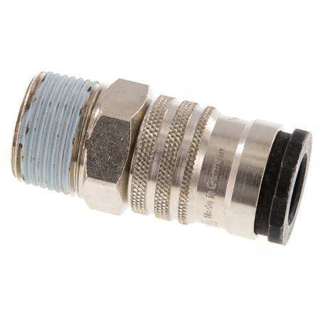 Acero/latón DN 10 Acoplamiento de aire R 1/2 pulgada Macho