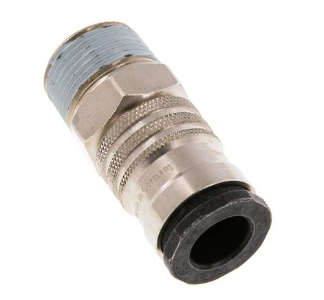 Acero/latón DN 10 Acoplamiento de aire R 1/2 pulgada Macho