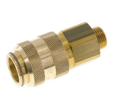 Brass DN 15 Air Coupling Socket G 1/2 inch Male Double Shut-Off
