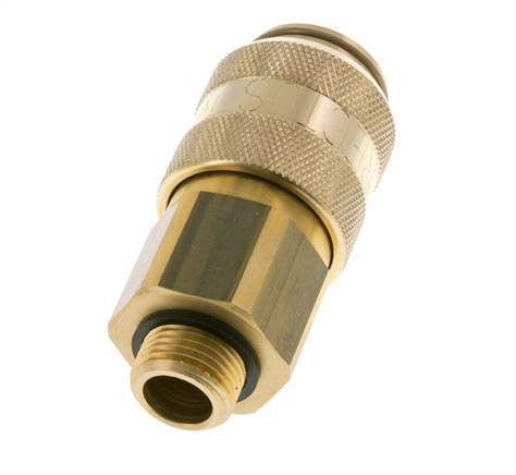 Brass DN 15 Air Coupling Socket G 1/2 inch Male Double Shut-Off