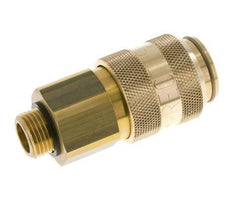 Brass DN 15 Air Coupling Socket G 1/2 inch Male Double Shut-Off