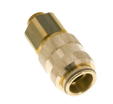 Brass DN 15 Air Coupling Socket G 1/2 inch Male Double Shut-Off