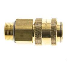 Brass DN 19 Air Coupling Socket G 1 inch Male Double Shut-Off