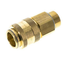 Brass DN 19 Air Coupling Socket G 1 inch Male Double Shut-Off