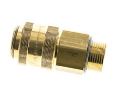 Brass DN 19 Air Coupling Socket G 1 inch Male Double Shut-Off