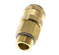 Brass DN 19 Air Coupling Socket G 1 inch Male Double Shut-Off