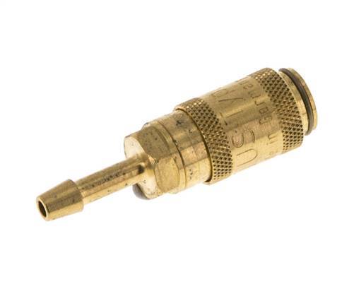 Brass DN 2.7 (Micro) Air Coupling Socket 3 mm Hose Pillar Double Shut-Off