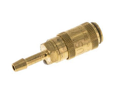 Brass DN 2.7 (Micro) Air Coupling Socket 3 mm Hose Pillar Double Shut-Off